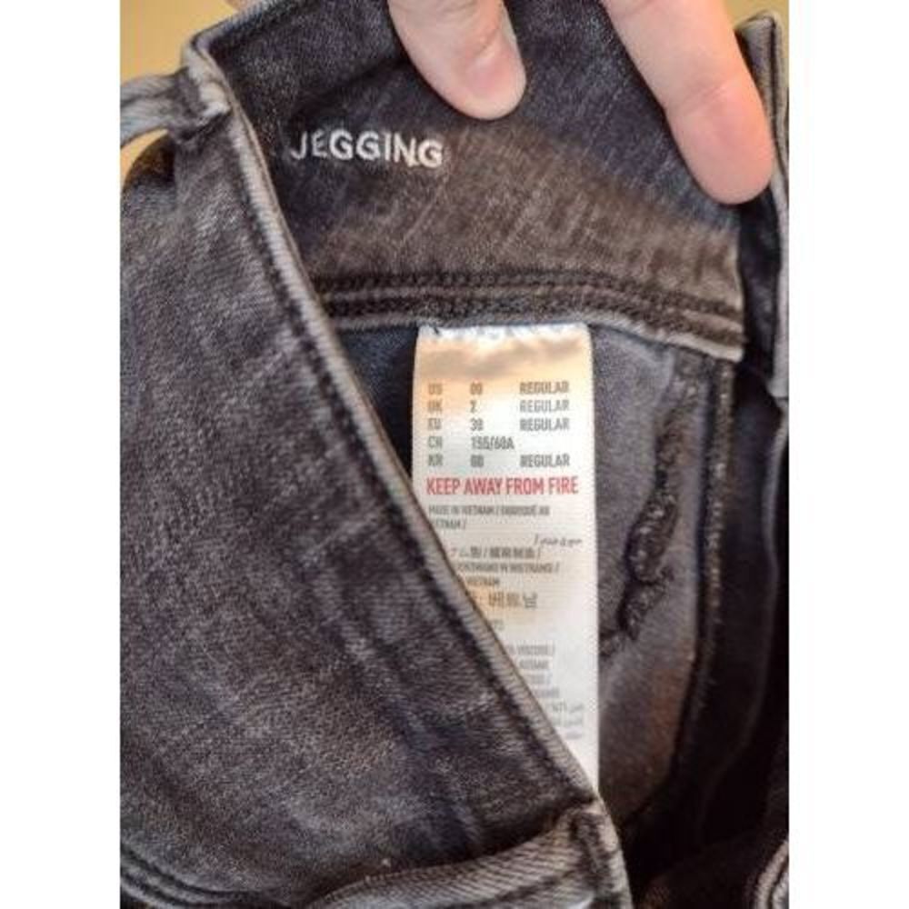 American Eagle Size 00 Super Hi Rise Jegging Jeans Charcoal Gray - Picture 6 of 6